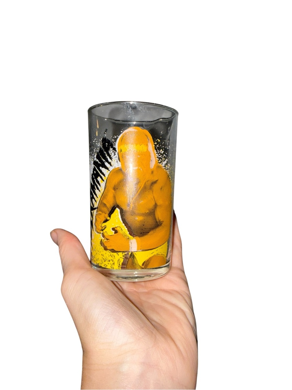 Vintage Hulk Hogan WWF glass